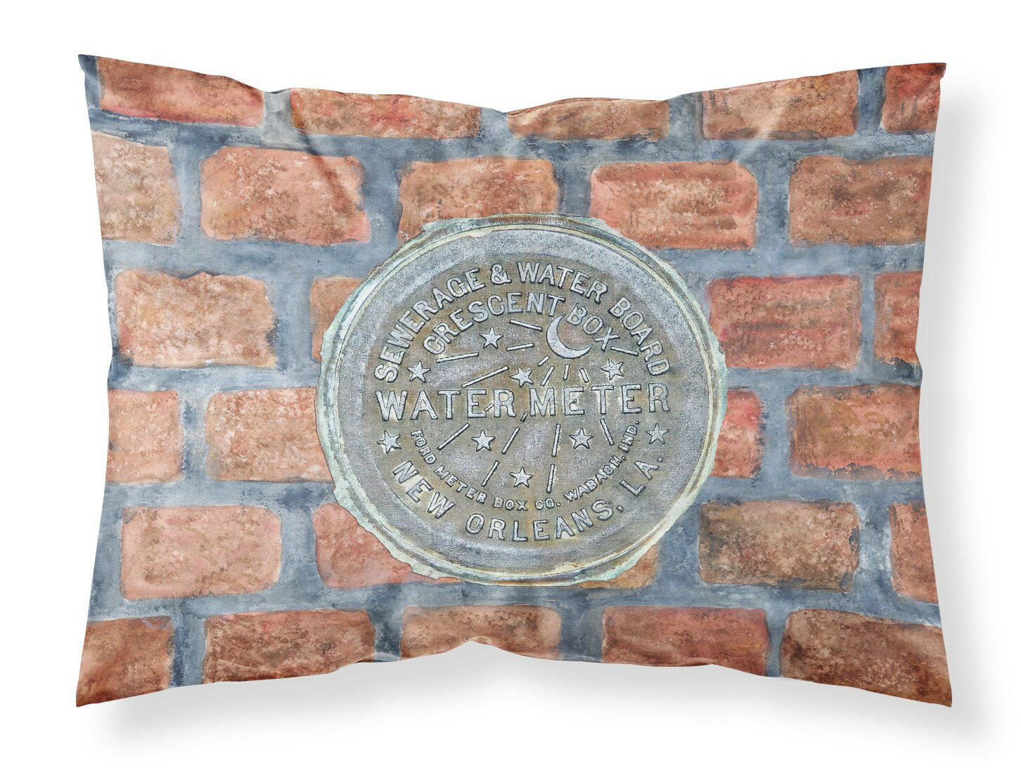 New Orleans Watermeter on Bricks Moisture wicking Fabric standard pillowcase by Caroline's Treasures