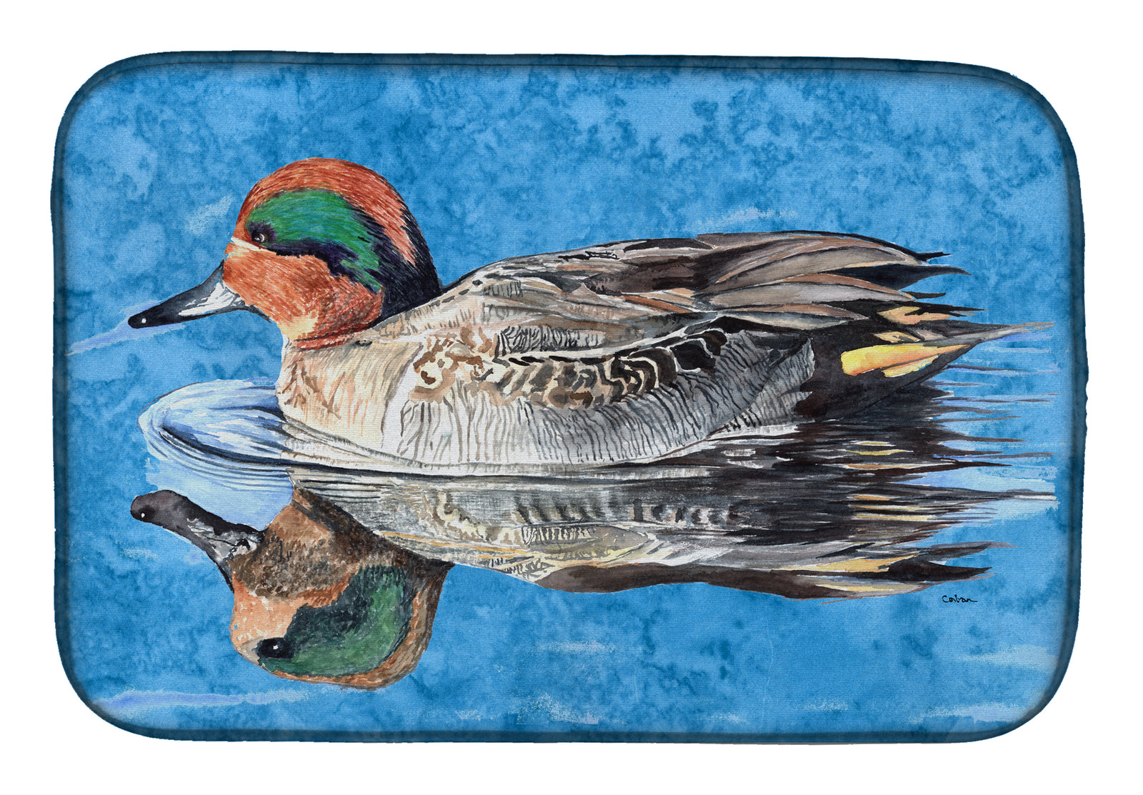 Teal Duck Dish Drying Mat 8830DDM  the-store.com.