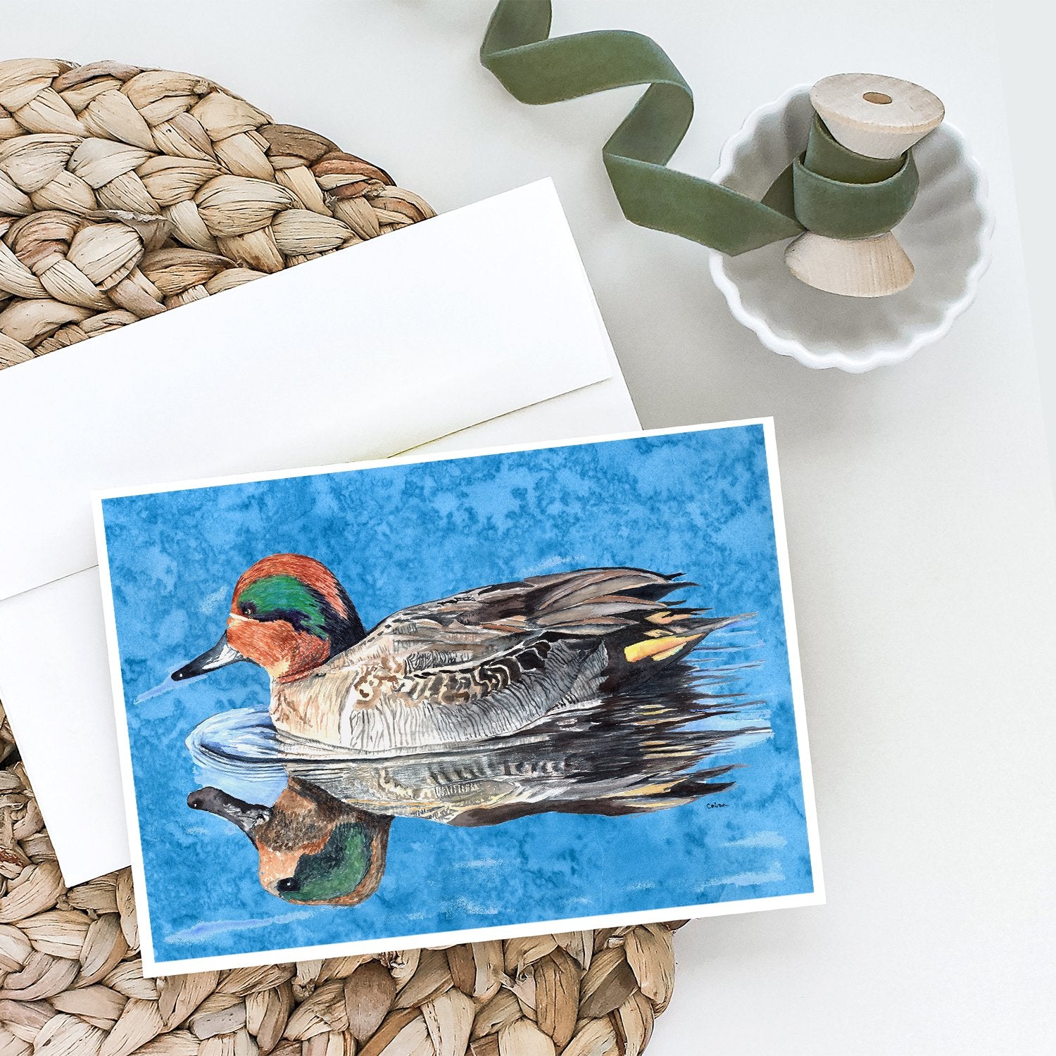 Buy this Teal Duck Greeting Cards and Envelopes Pack of 8