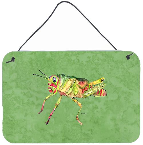 Grasshopper on Avacado Aluminium Metal Wall or Door Hanging Prints by Caroline's Treasures