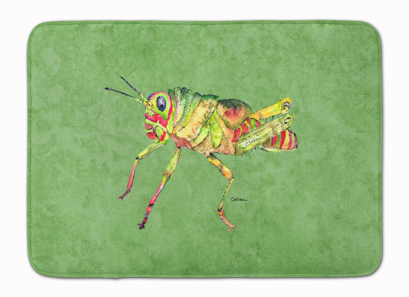 Grasshopper on Avacado Machine Washable Memory Foam Mat 8848RUG - the-store.com