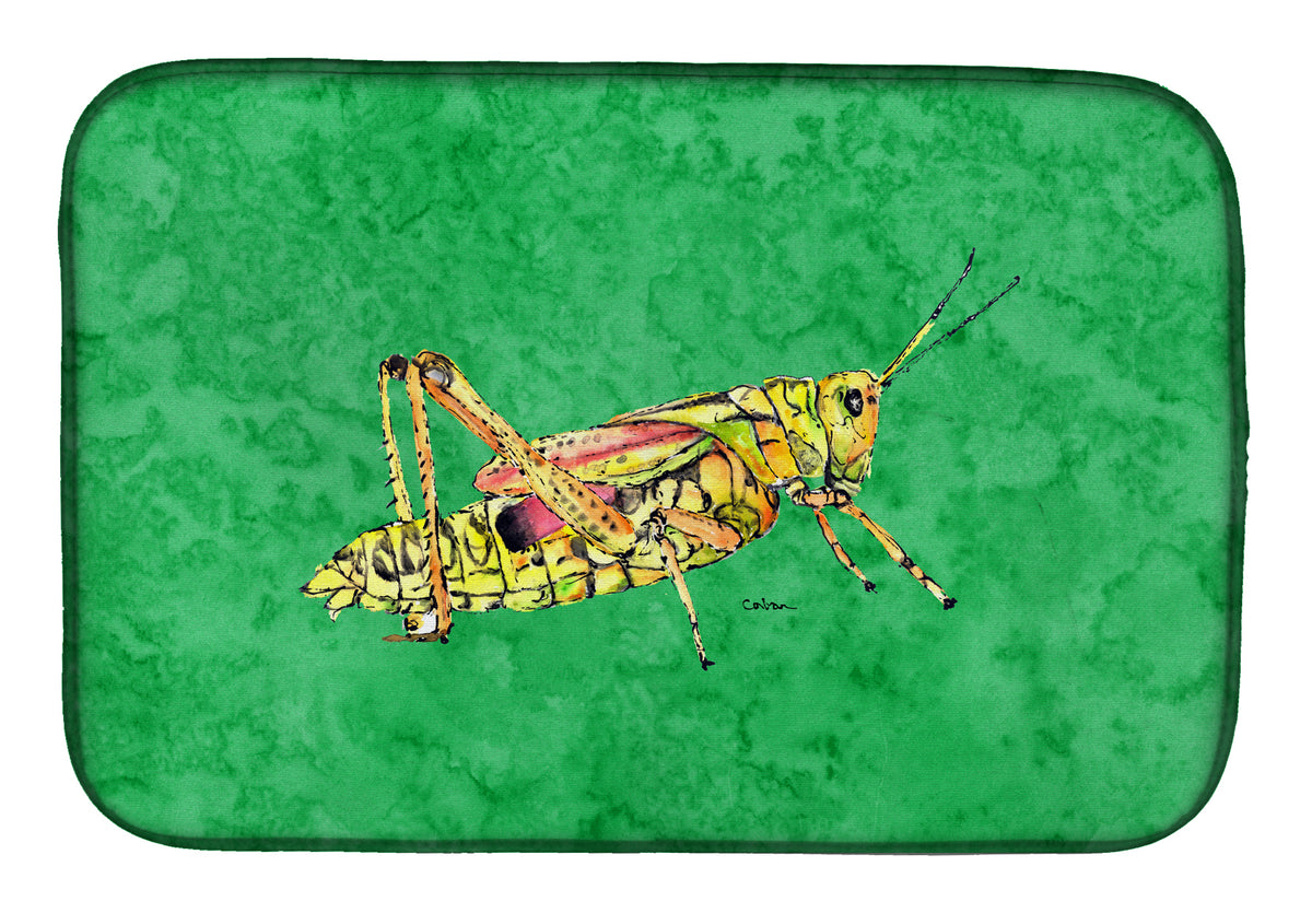 Grasshopper on Green Dish Drying Mat 8849DDM  the-store.com.