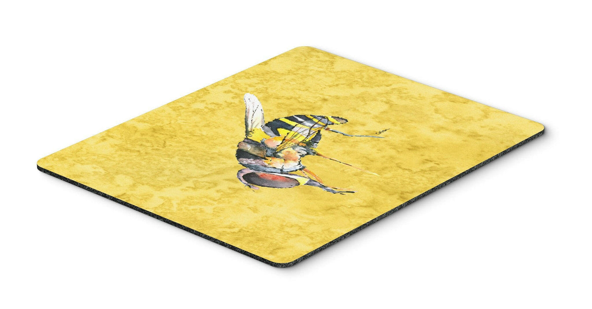 Bee on Yellow Mouse Pad, Hot Pad or Trivet by Caroline&#39;s Treasures