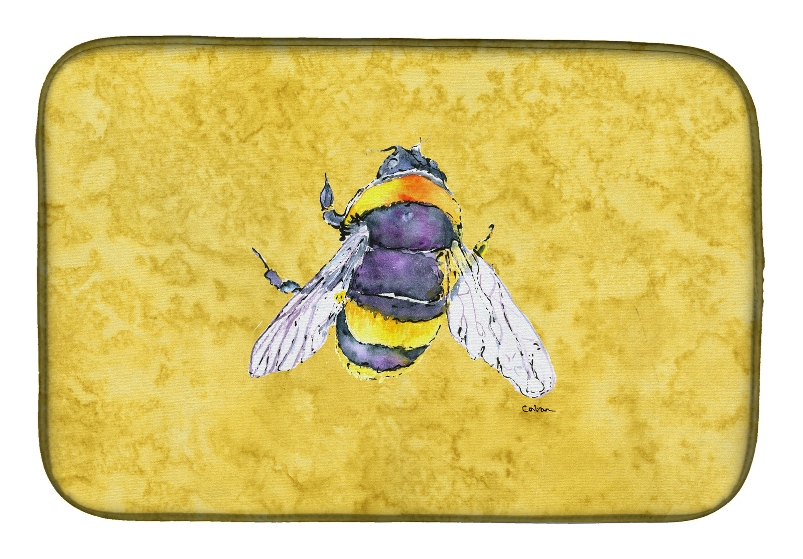 Bee on Yellow Dish Drying Mat 8852DDM  the-store.com.