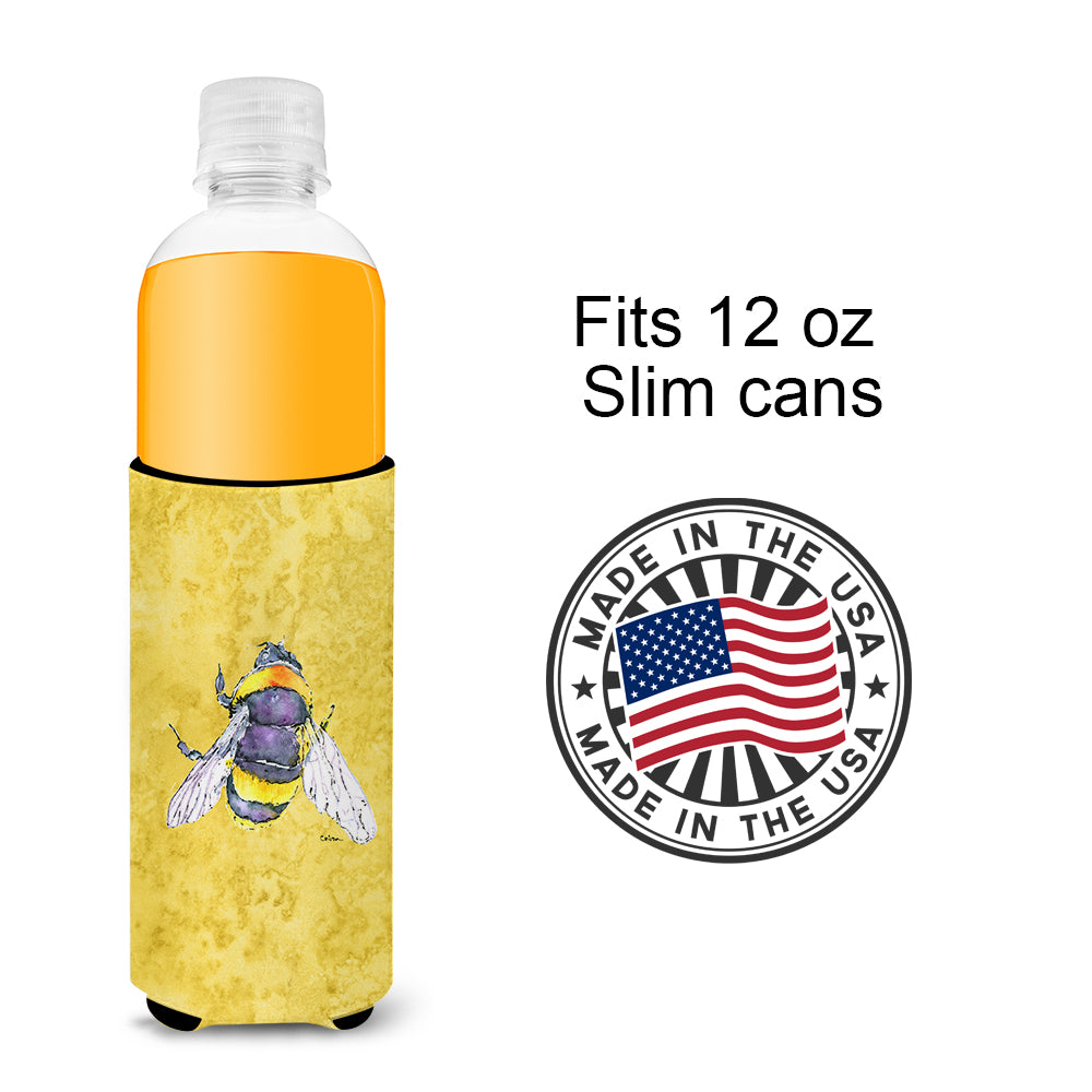 Bee on Yellow Ultra Beverage Insulators for slim cans 8852MUK.