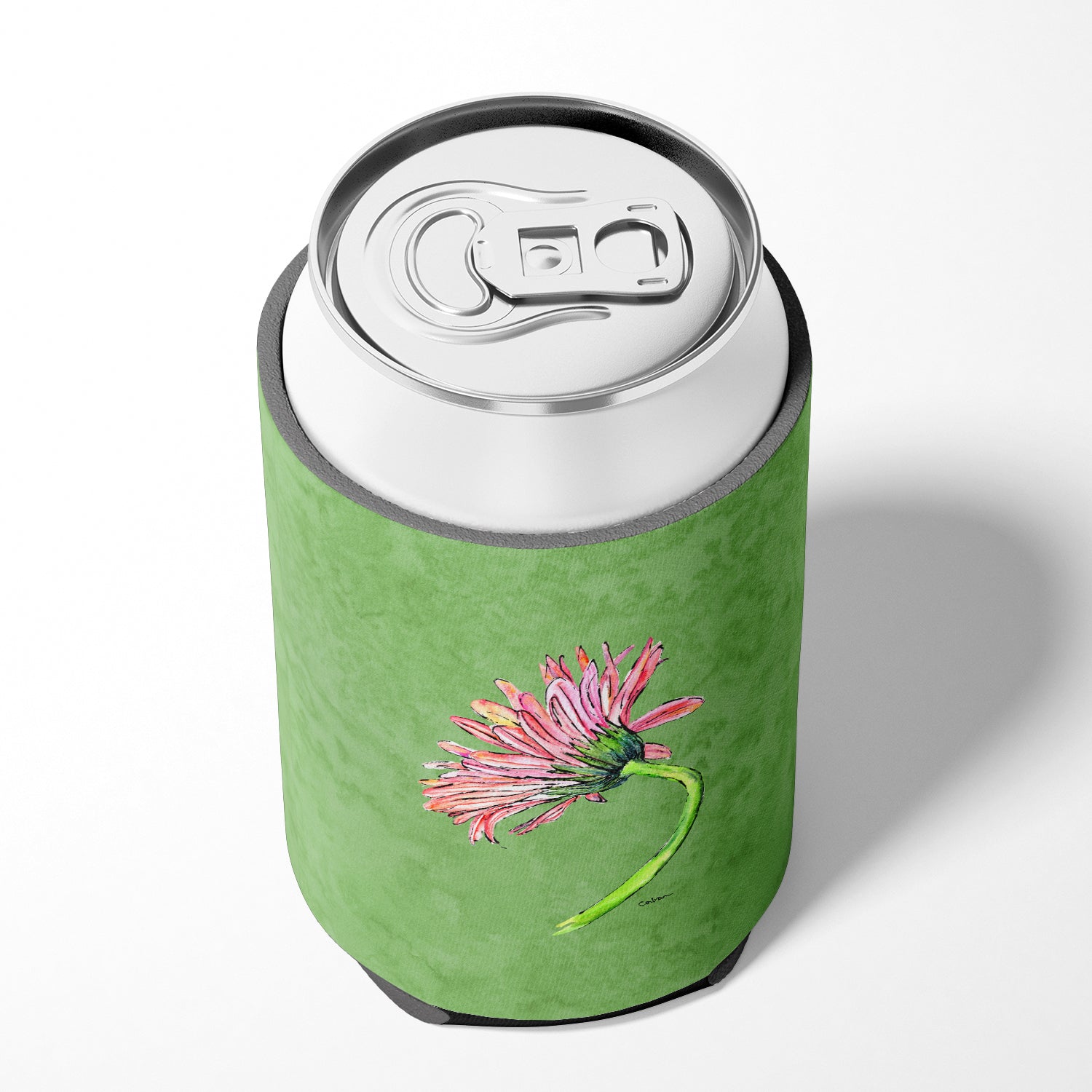 Gerber Daisy Pink Can or Bottle Beverage Insulator Hugger.