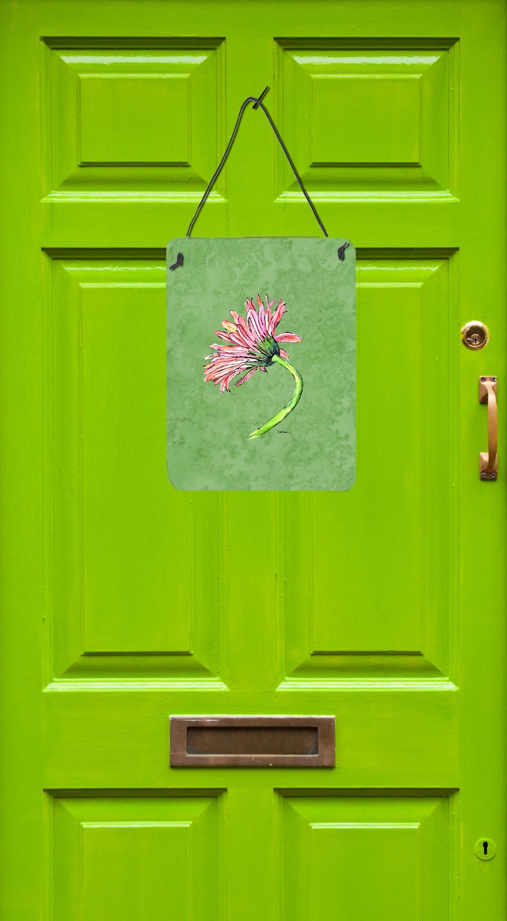 Gerber Daisy Pink Aluminium Metal Wall or Door Hanging Prints by Caroline's Treasures