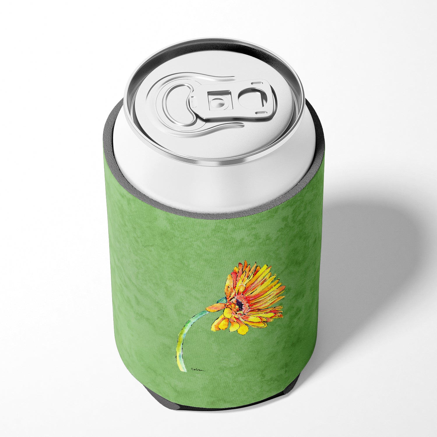 Gerber Daisy Orange Can or Bottle Beverage Insulator Hugger.