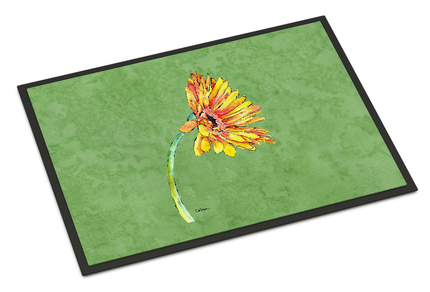 Gerber Daisy Orange Indoor or Outdoor Mat 24x36 Doormat - the-store.com