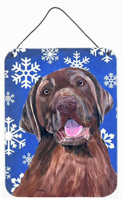 Labrador Winter Snowflakes Holiday Aluminium Metal Wall or Door Hanging Prints by Caroline's Treasures