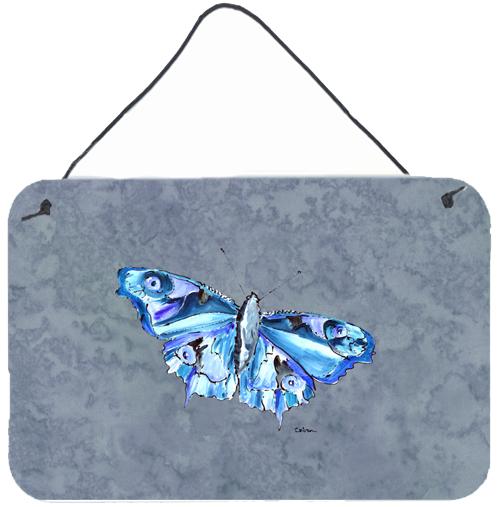 Butterfly on Gray Aluminium Metal Wall or Door Hanging Prints by Caroline's Treasures