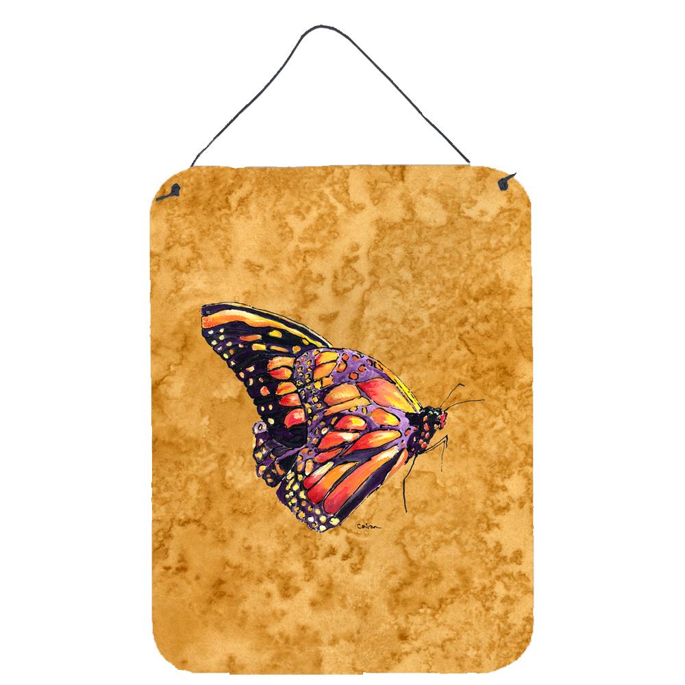 Butterfly on Gold Aluminium Metal Wall or Door Hanging Prints by Caroline's Treasures