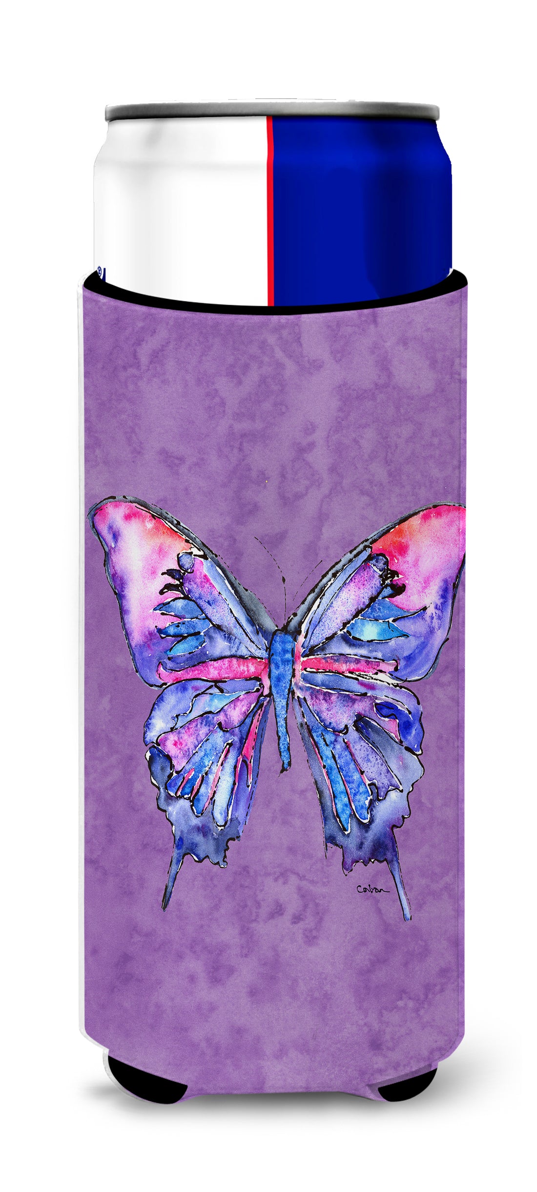 Butterfly on Purple Ultra Beverage Insulators for slim cans 8860MUK.