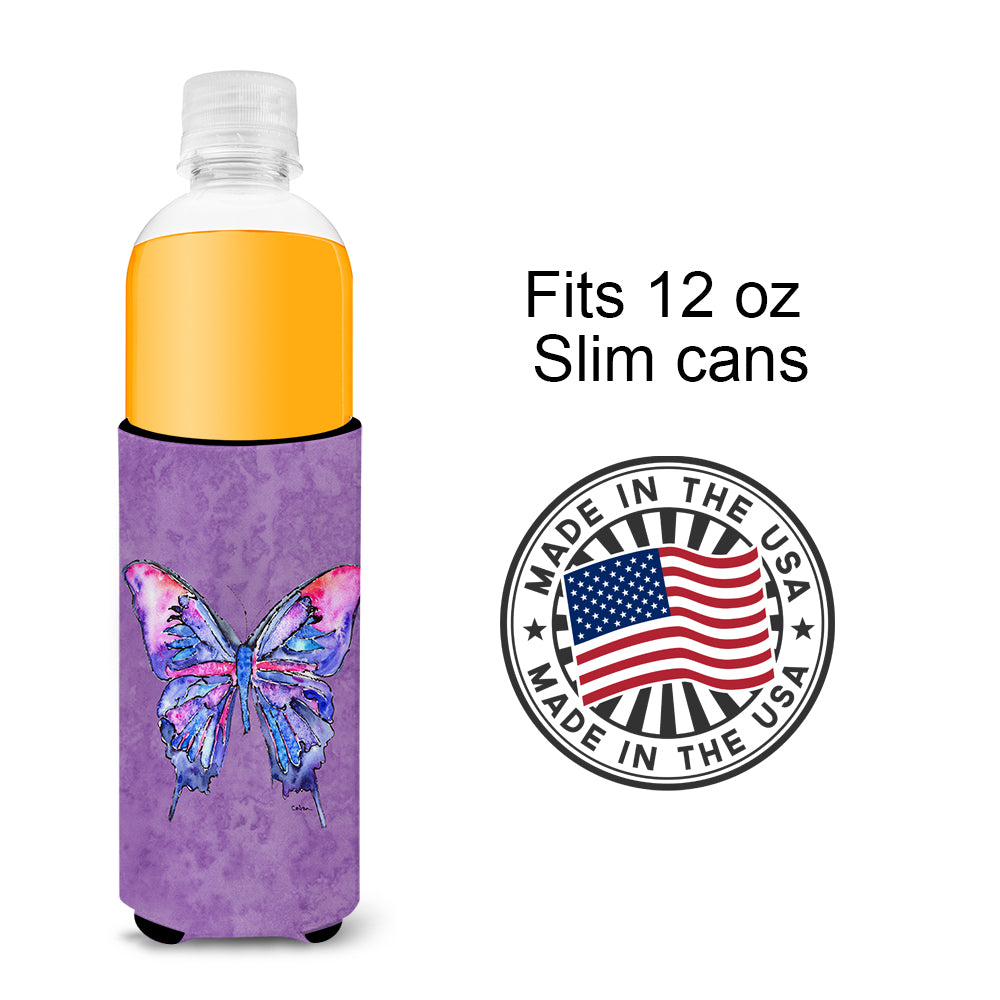 Butterfly on Purple Ultra Beverage Insulators for slim cans 8860MUK.