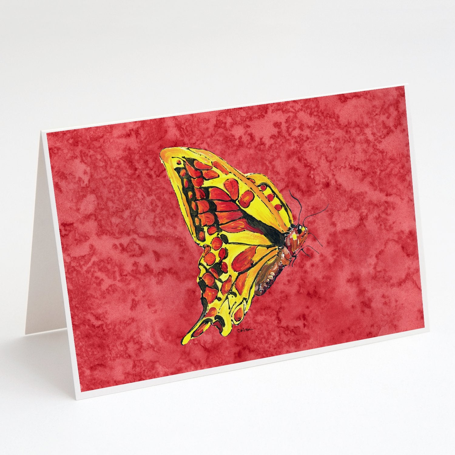 Buy this Butterfly on Red Greeting Cards and Envelopes Pack of 8