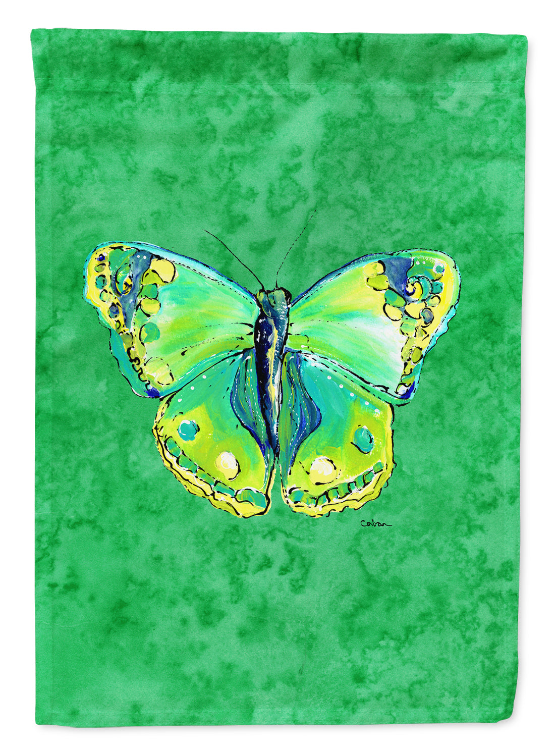 Butterfly Green on Green Flag Canvas House Size  the-store.com.