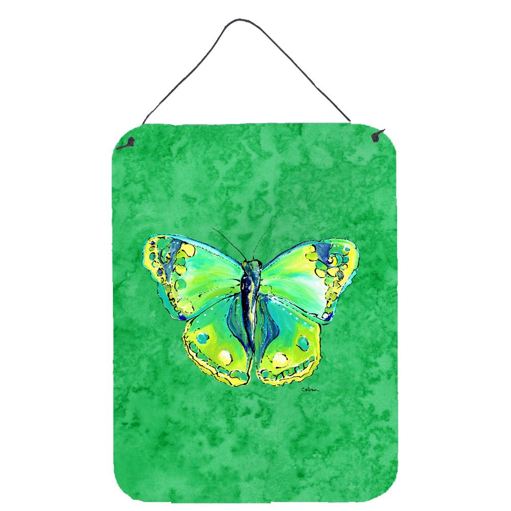 Butterfly Green on Green Aluminium Metal Wall or Door Hanging Prints by Caroline's Treasures