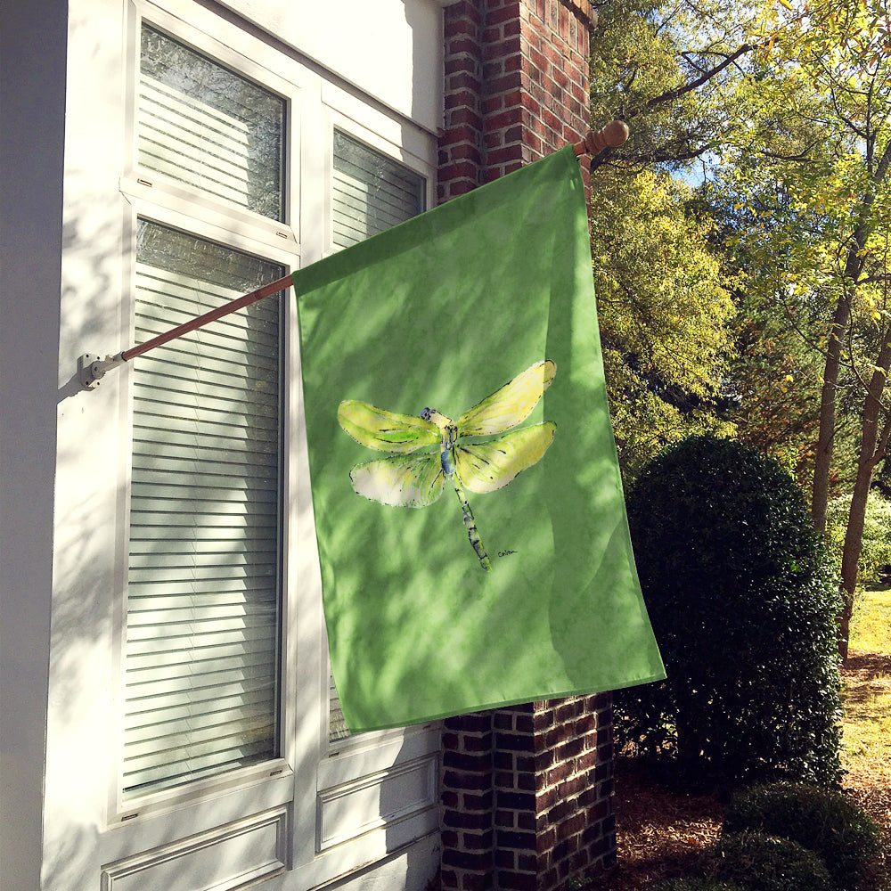 Dragonfly on Avacado Flag Canvas House Size  the-store.com.