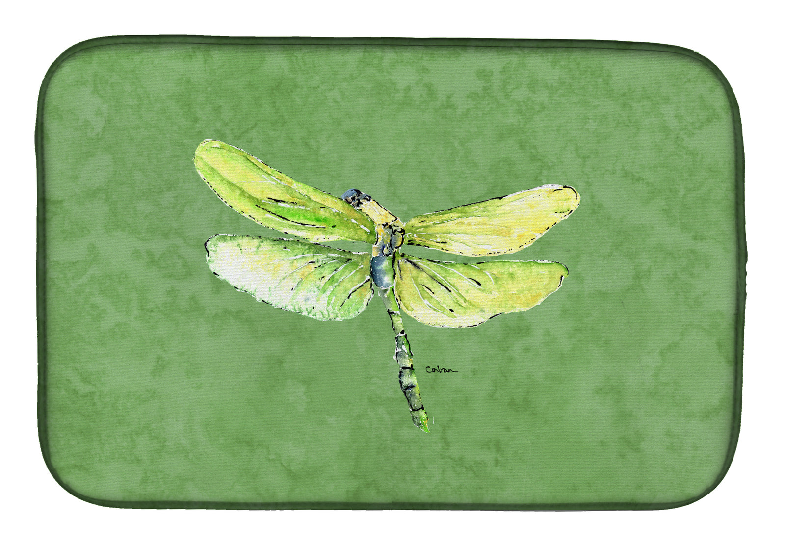 Dragonfly on Avacado Dish Drying Mat 8864DDM  the-store.com.