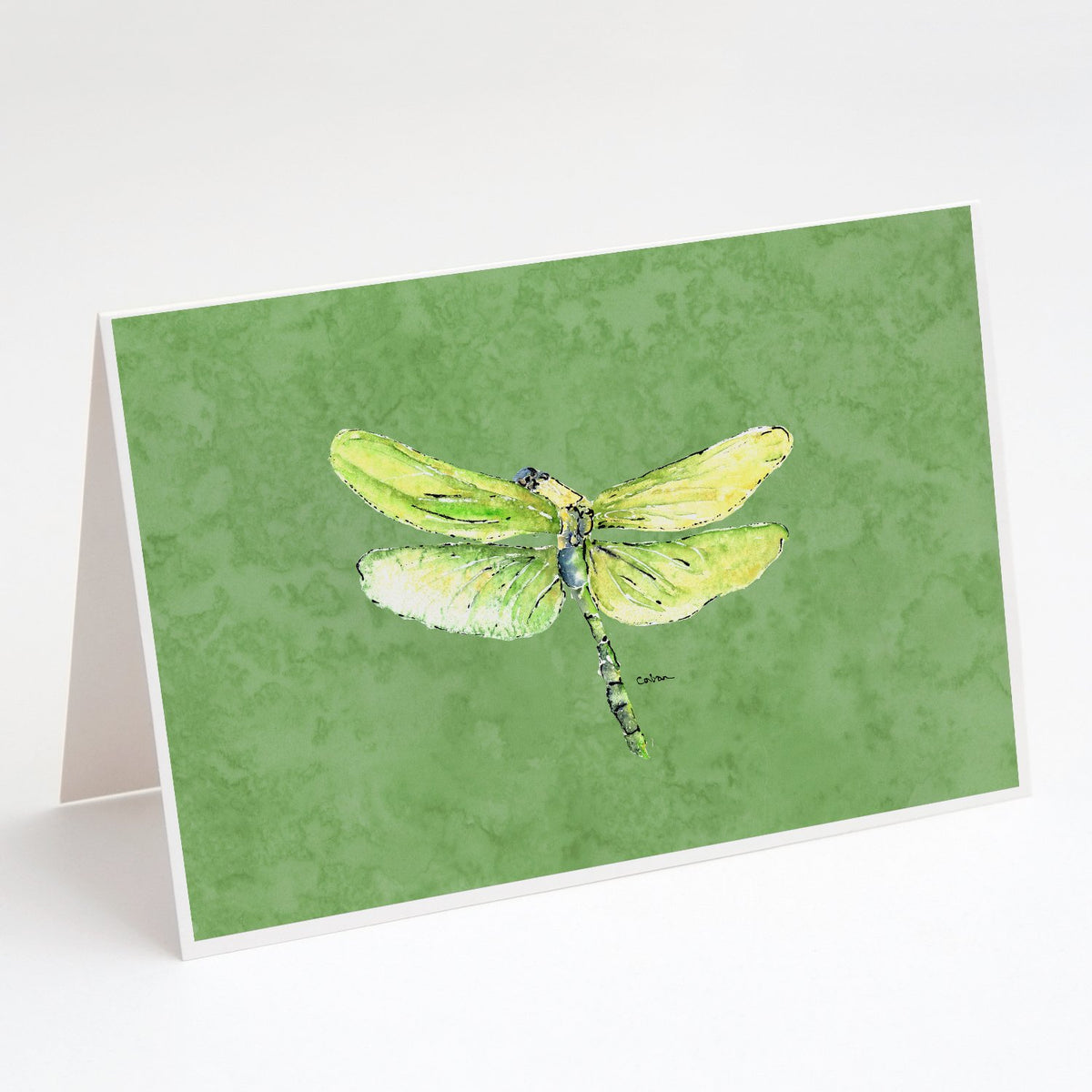 Buy this Dragonfly on Avacado Greeting Cards and Envelopes Pack of 8