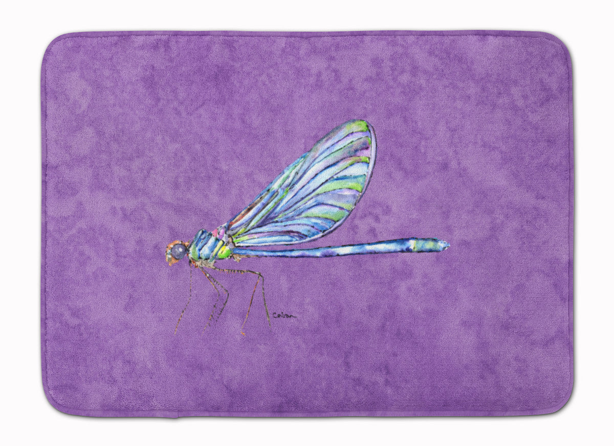 Dragonfly on Purple Machine Washable Memory Foam Mat 8865RUG - the-store.com