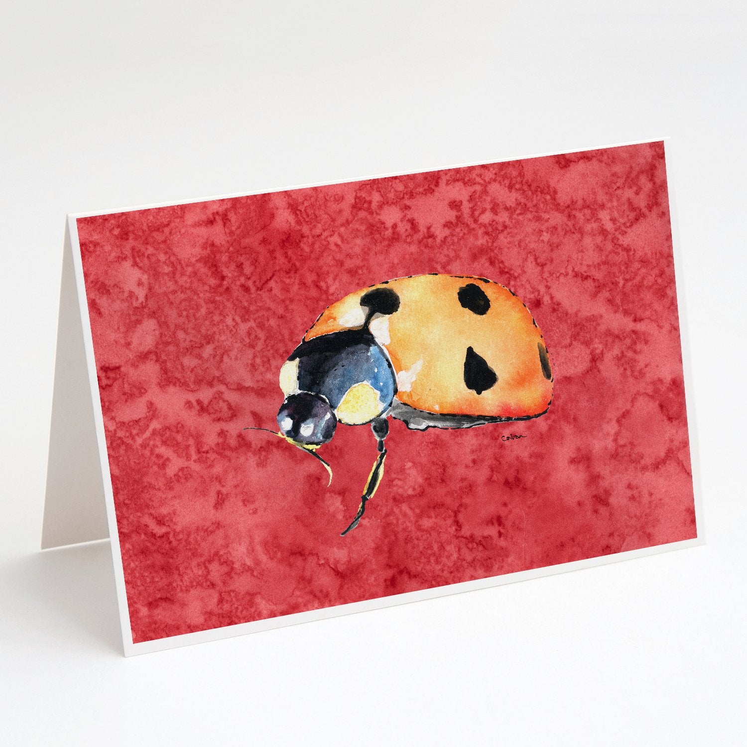 Buy this Lady Bug on Red Greeting Cards and Envelopes Pack of 8