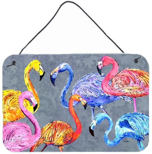 Flamingo Six Senses Aluminium Metal Wall or Door Hanging Prints by Caroline's Treasures