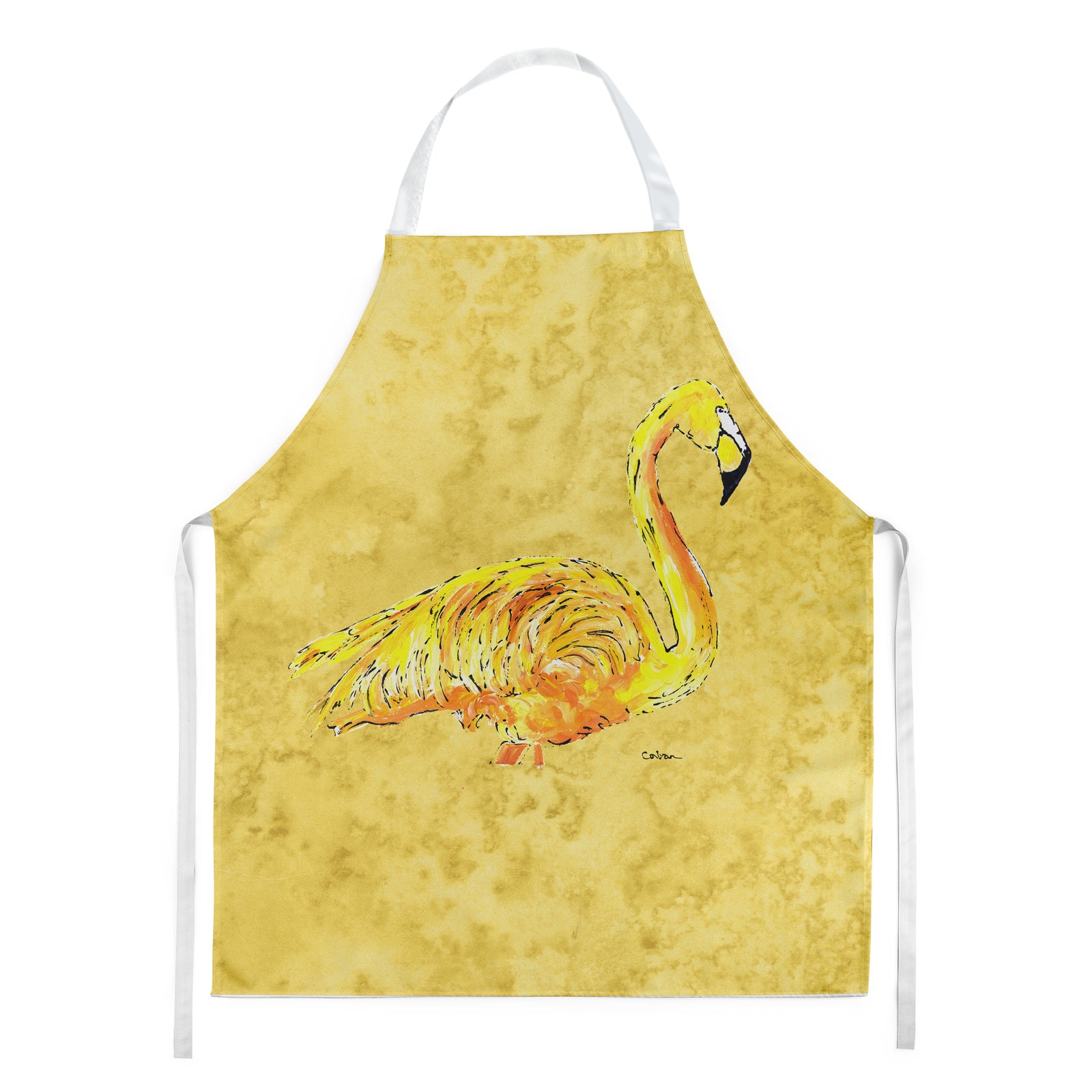 Flamingo on Yellow Apron  the-store.com.