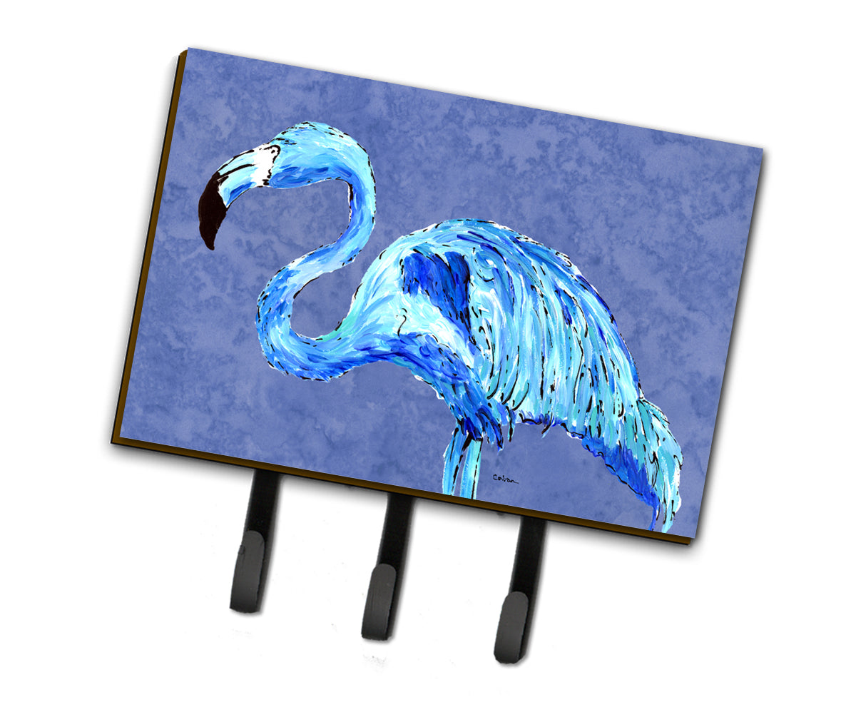 Flamingo On Slate Blue Leash or Key Holder  the-store.com.