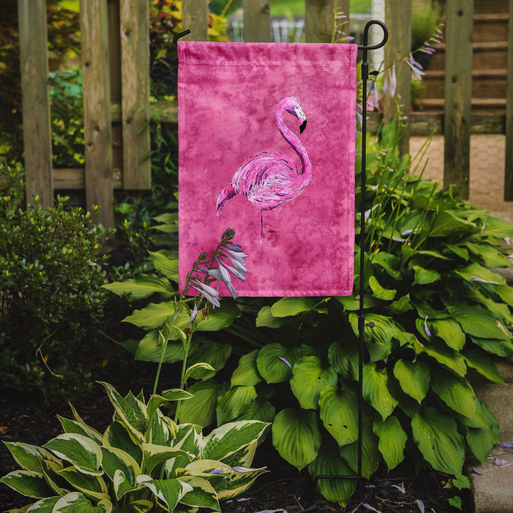 Flamingo on Pink Flag Garden Size.