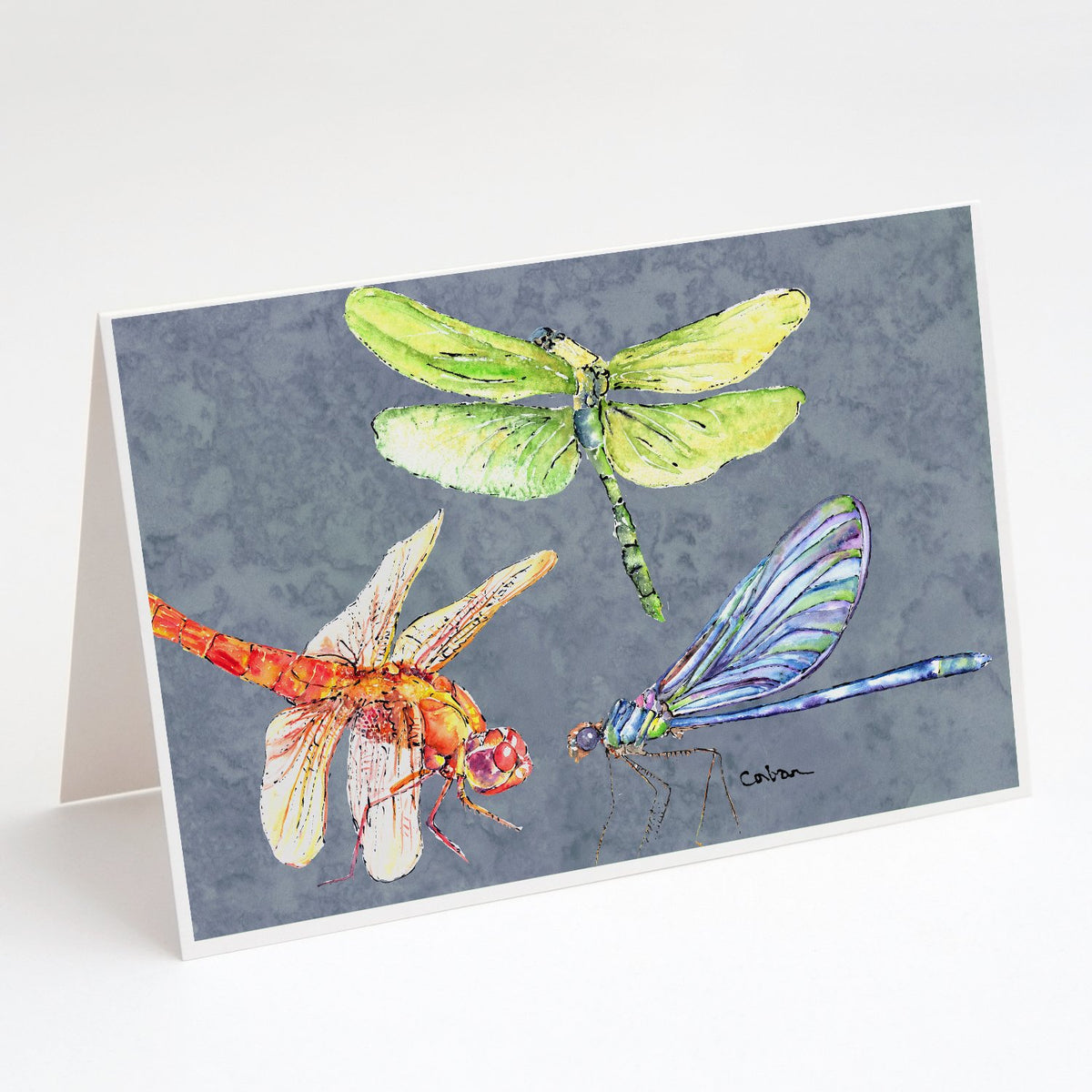 Buy this Dragonfly Times Three Greeting Cards and Envelopes Pack of 8