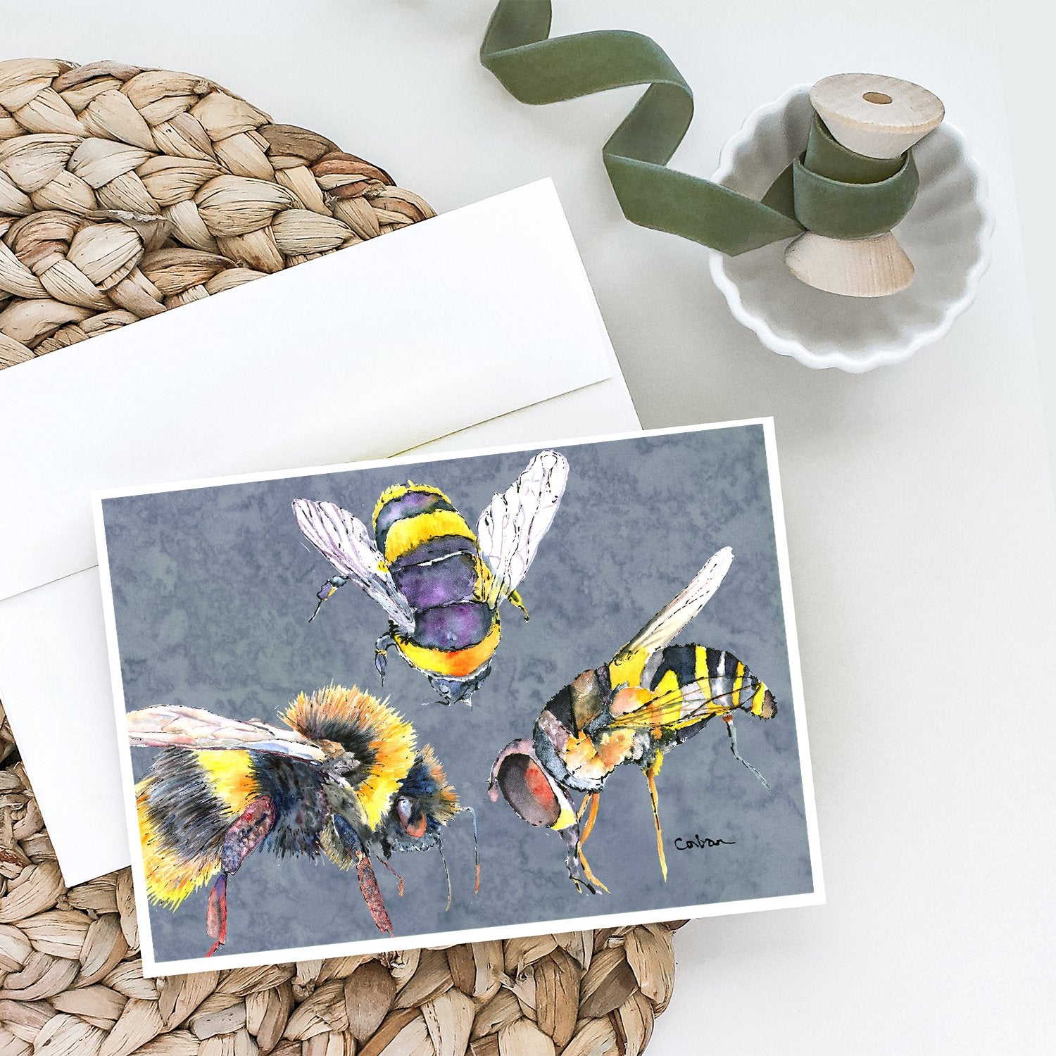 Buy this Bee Bees Times Three Greeting Cards and Envelopes Pack of 8