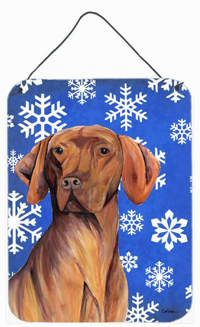 Vizsla Winter Snowflakes Holiday Aluminium Metal Wall or Door Hanging Prints by Caroline's Treasures