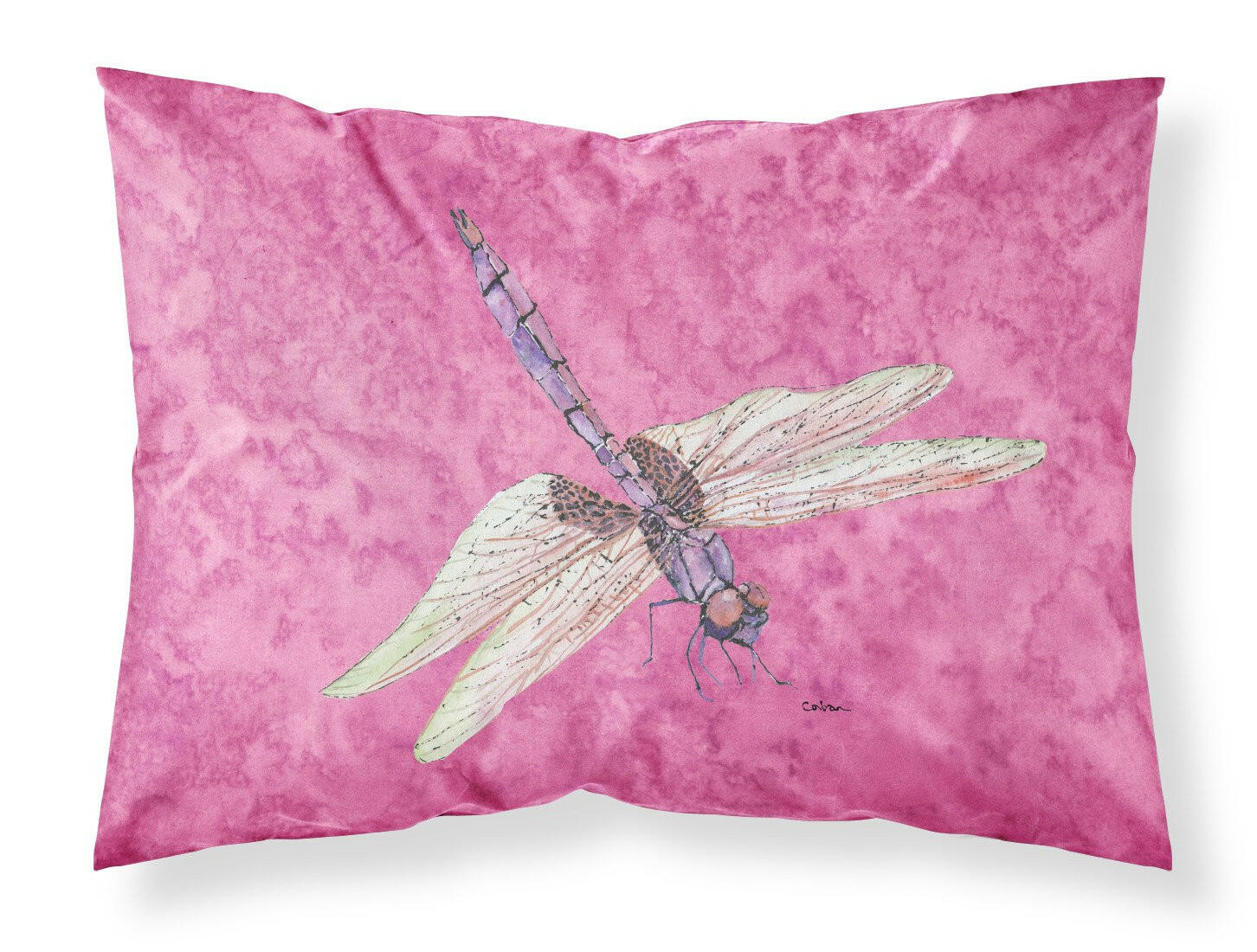 Dragonfly on Pink Moisture wicking Fabric standard pillowcase by Caroline's Treasures