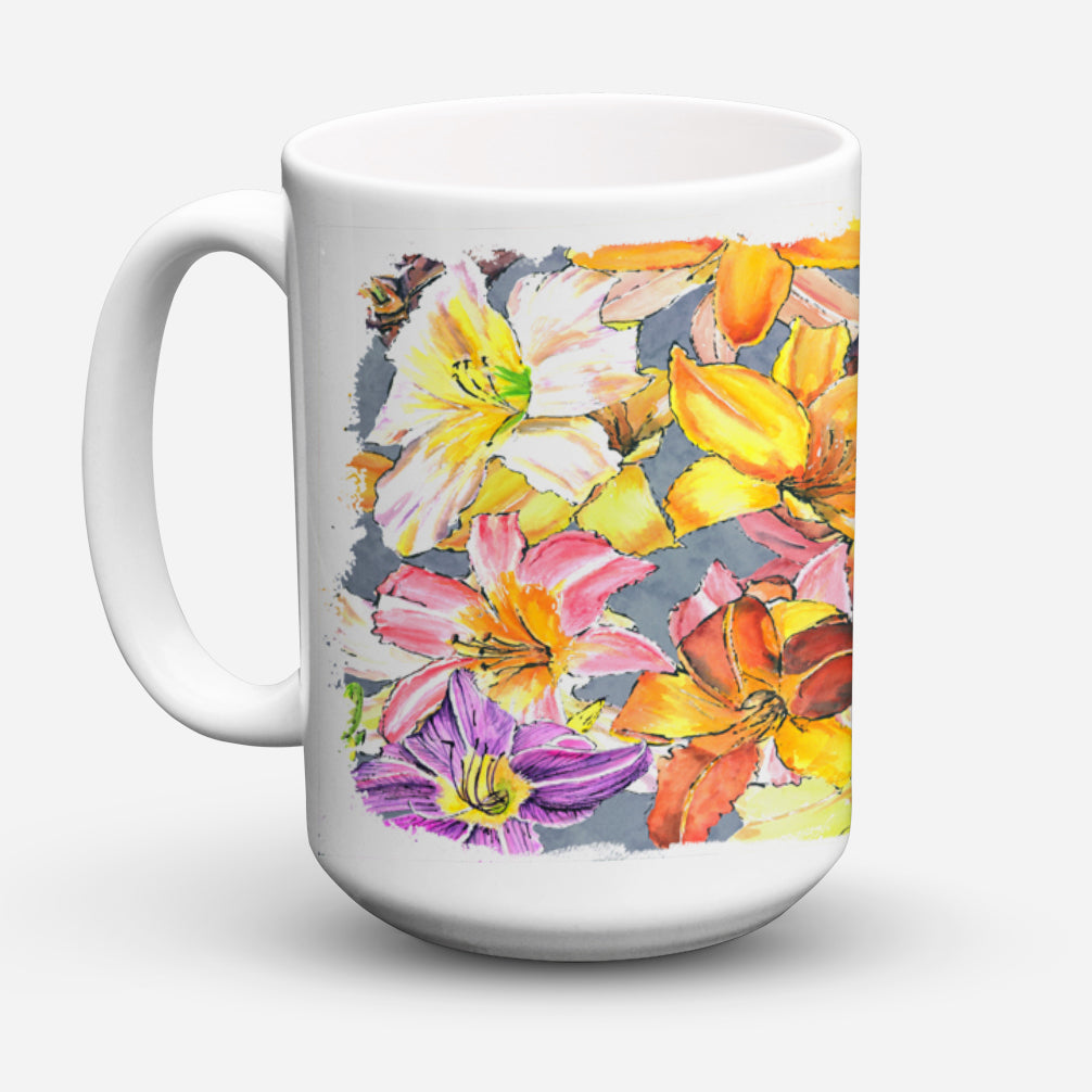 Day Lillies Dishwasher Safe Microwavable Ceramic Coffee Mug 15 ounce 8892CM15  the-store.com.