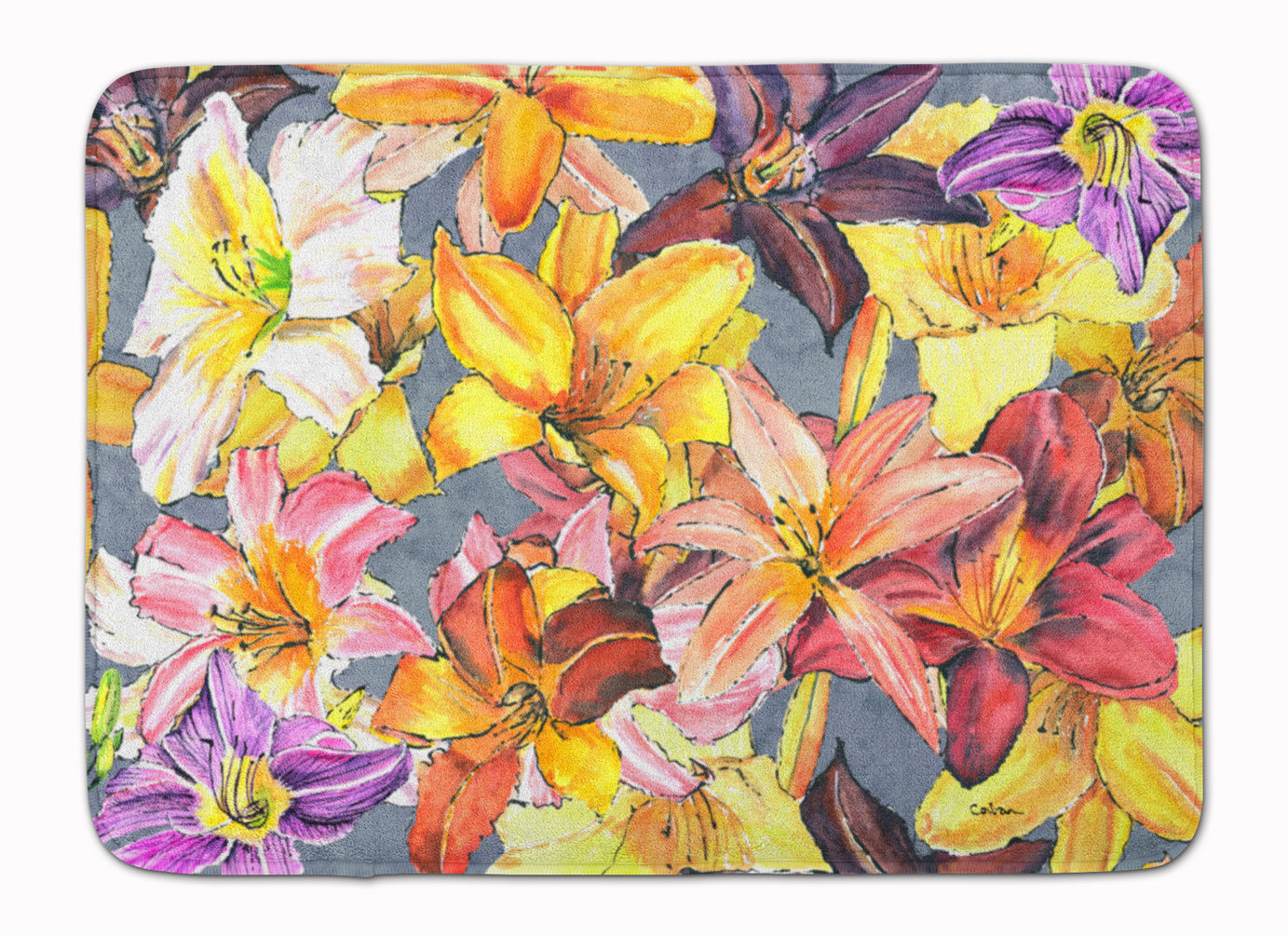 Day Lillies Machine Washable Memory Foam Mat 8892RUG - the-store.com