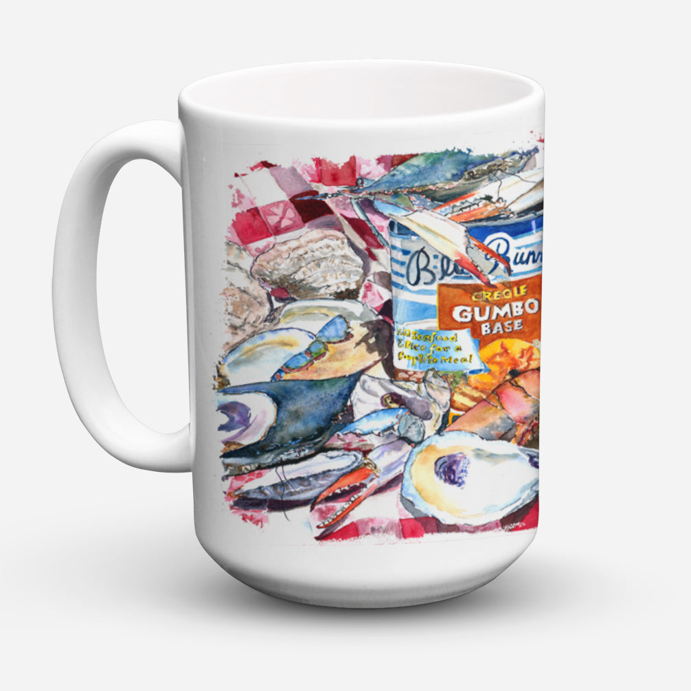 Blue Runner Gumbo Receipe Dishwasher Safe Microwavable Ceramic Coffee Mug 15 ounce 8894CM15  the-store.com.