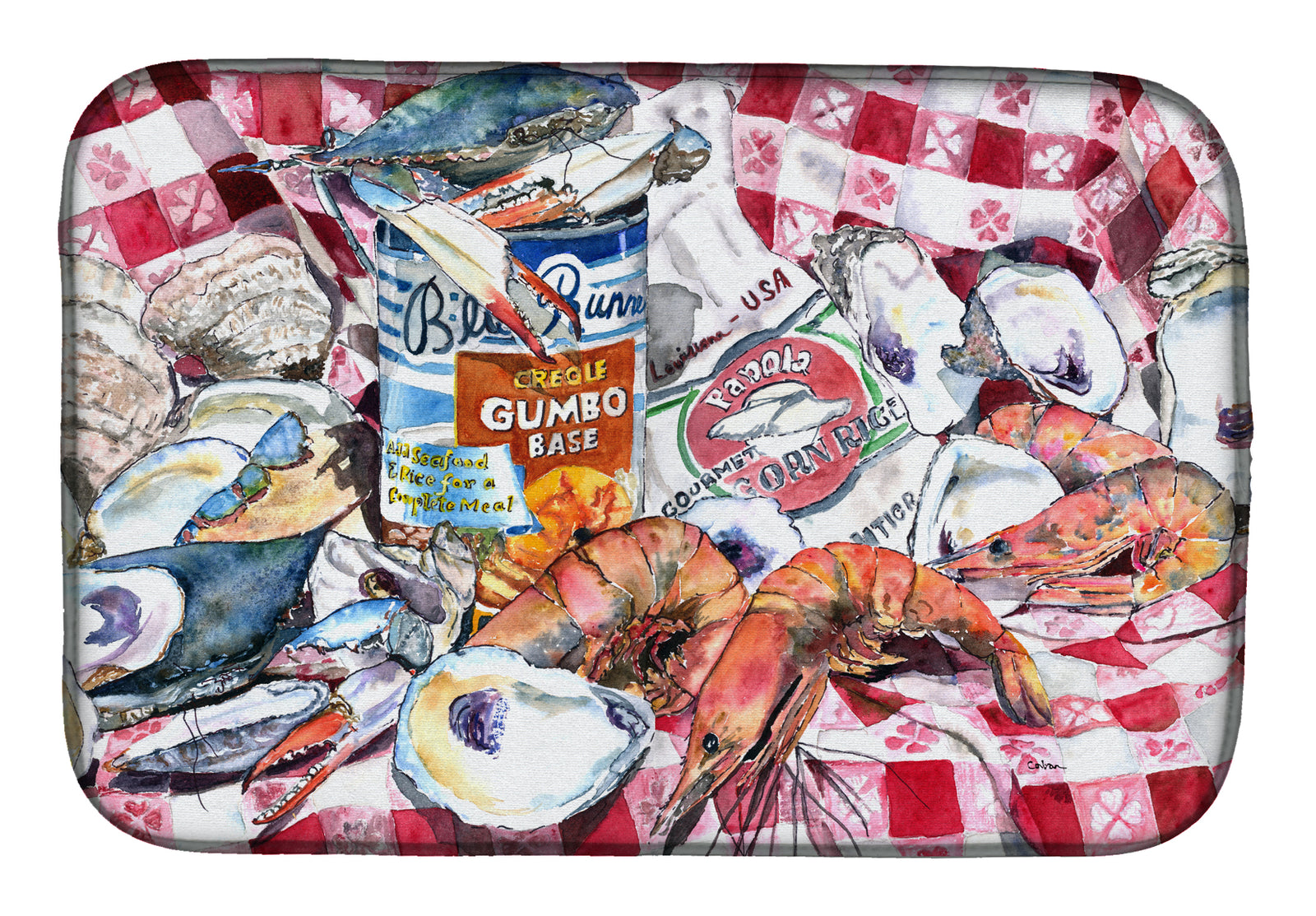 Blue Runner Gumbo Receipe Dish Drying Mat 8894DDM  the-store.com.