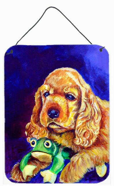 Cocker Spaniel with Frog Wall or Door Hanging Prints 7342DS1216 by Caroline&#39;s Treasures