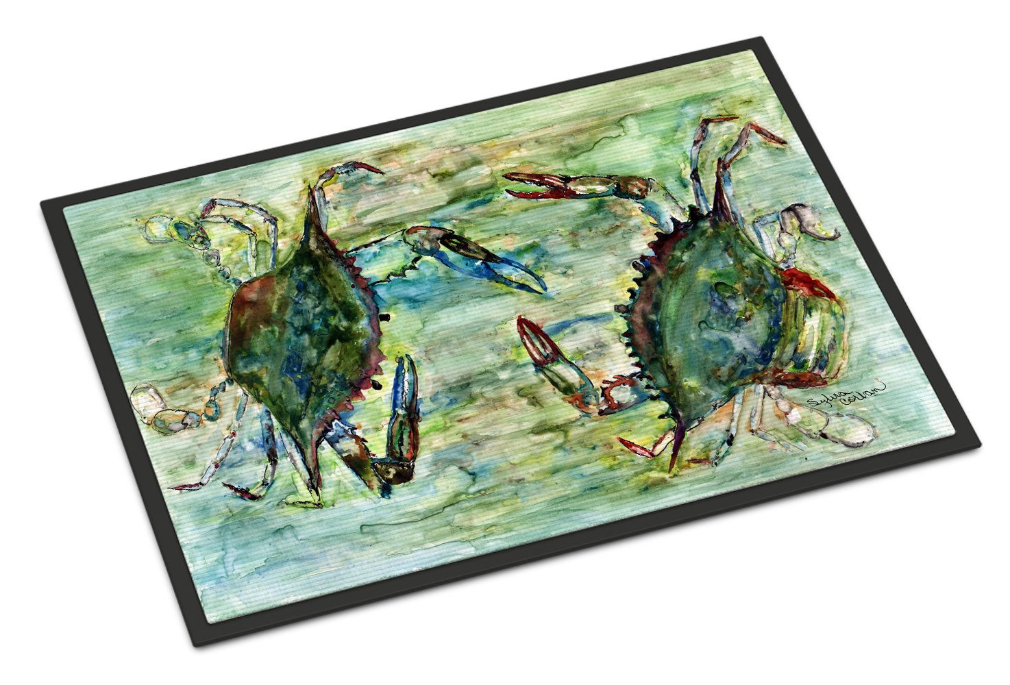 Blue Crab Standoff Indoor or Outdoor Mat 24x36 8940JMAT by Caroline's Treasures