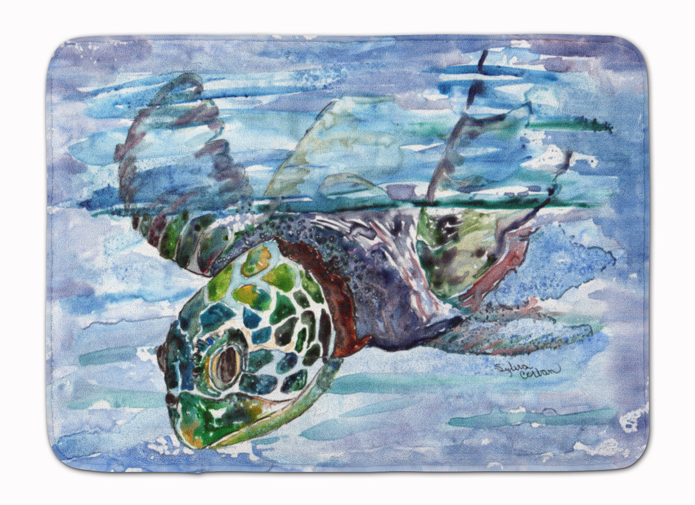 Loggerhead Turtle in a Dive Machine Washable Memory Foam Mat 8941RUG - the-store.com