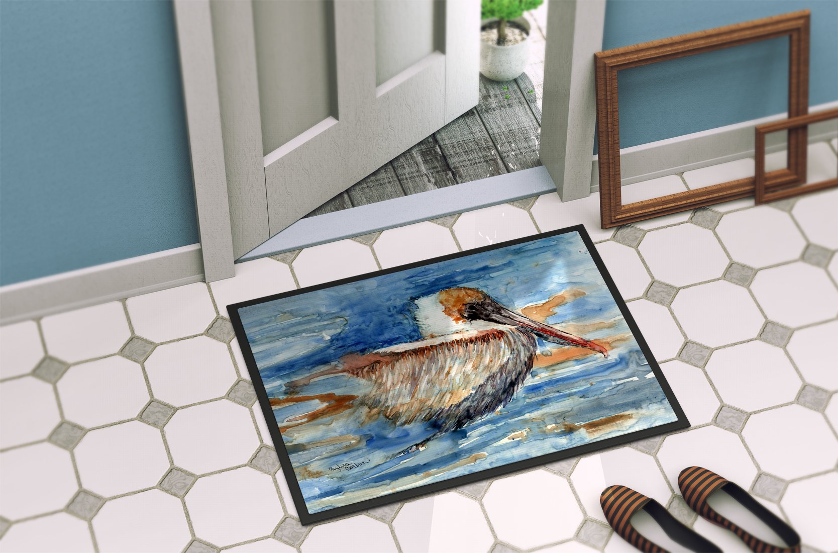 Pelican in the water Indoor or Outdoor Mat 24x36 8942JMAT by Caroline's Treasures