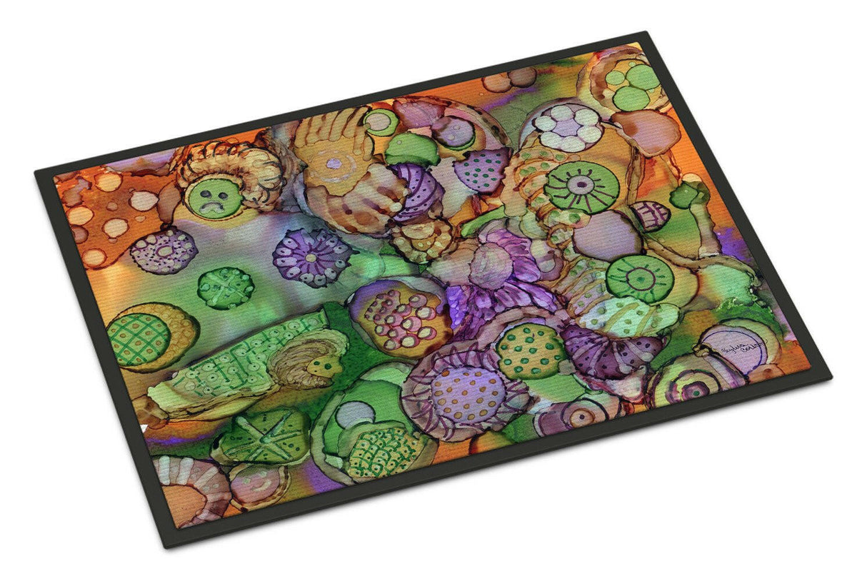 Abstract in Purple Green and Orange Indoor or Outdoor Mat 24x36 8971JMAT - the-store.com