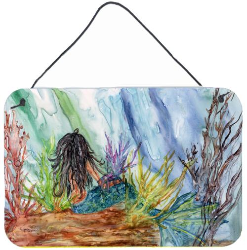 Black Haired Mermaid Water Fantasy Wall or Door Hanging Prints 8974DS812 by Caroline's Treasures