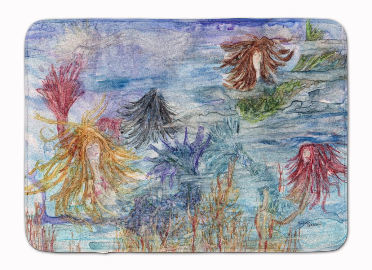 Abstract Mermaid Water Fantasy Machine Washable Memory Foam Mat 8975RUG - the-store.com