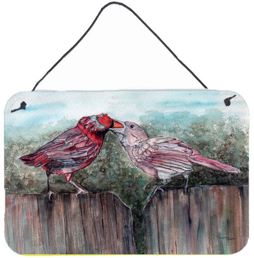 Red Bird Feeding Wall or Door Hanging Prints 8981DS812 by Caroline's Treasures