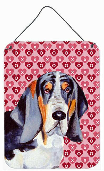 Basset Hound Hearts Love and Valentine's Day Wall or Door Hanging Prints by Caroline's Treasures