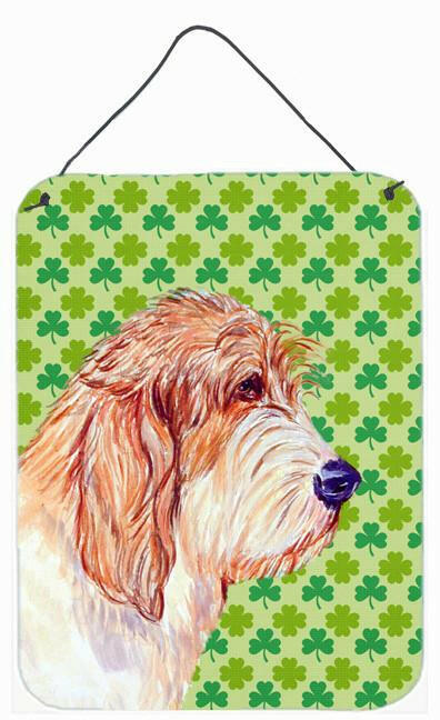 Petit Basset Griffon Vendeen St. Patrick&#39;s Day Shamrock Wall Door Hanging Print by Caroline&#39;s Treasures