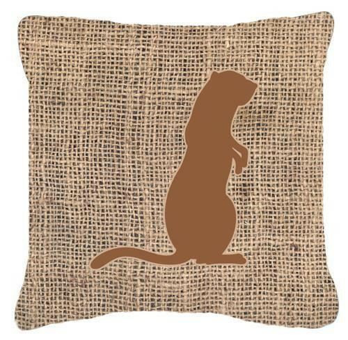 Meerkat Burlap and Brown   Canvas Fabric Decorative Pillow BB1118 - the-store.com