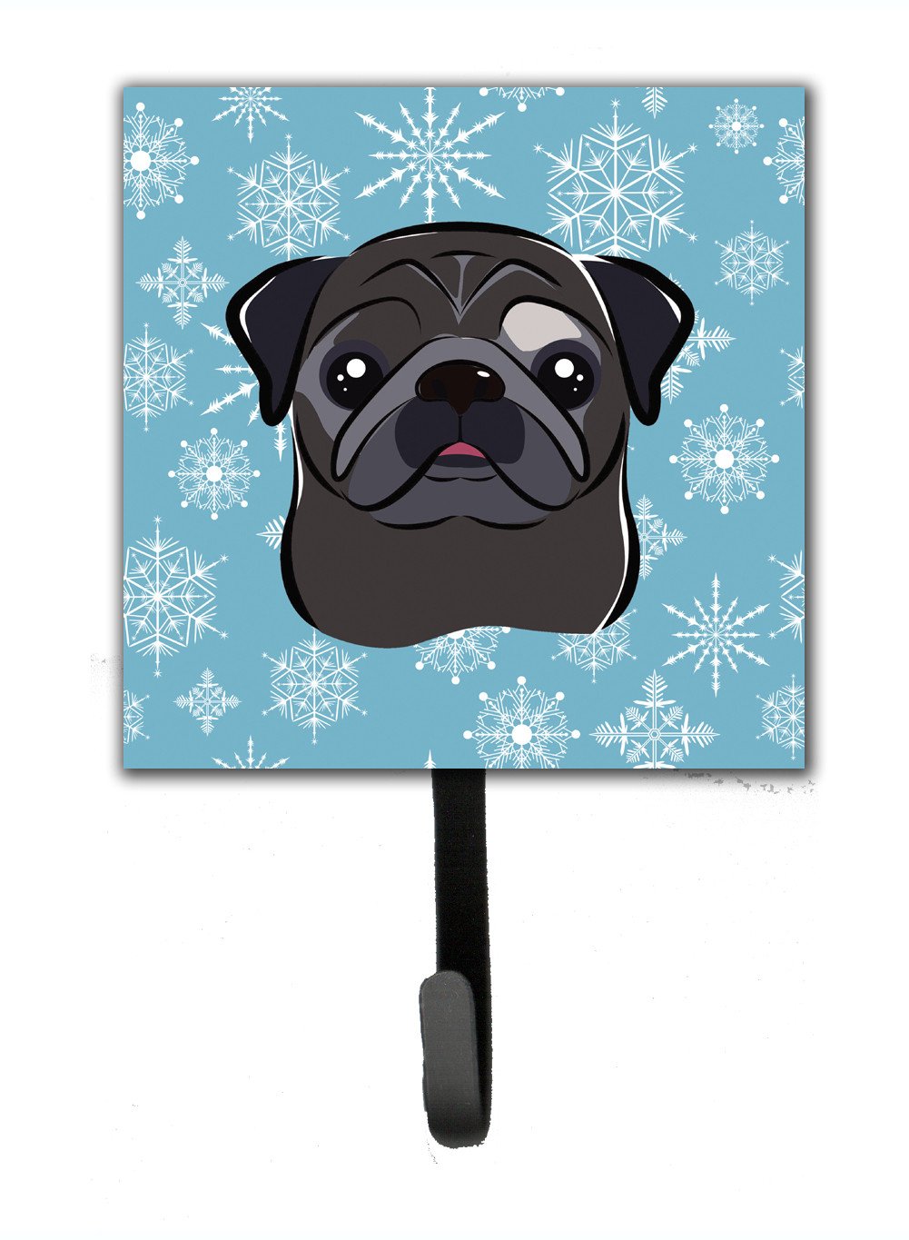 Snowflake Black Pug Leash or Key Holder BB1697SH4 by Caroline&#39;s Treasures